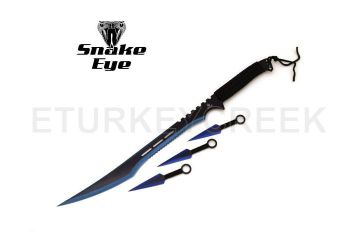 Snake Eye Tactical Ninja Sword and Kunai/Throwing Knife Set with