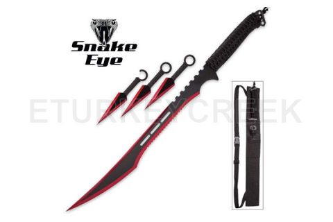 Turkey Creek Trading Company Inc.: Snake Eye Tactical Ninja Sword With  Throwing Knife Set