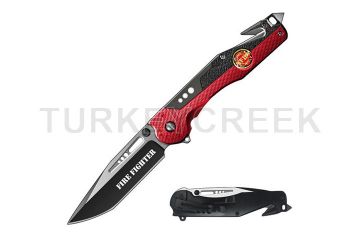 Snake Eye Tactical Rescue Spring Assist Fire Fighter Knife 5"