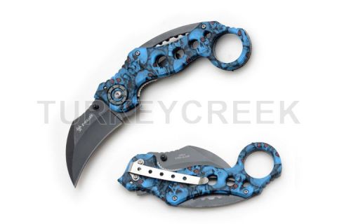 " Z Killer " Skull Karambit Tactical Spring Assist Knife 5" Close