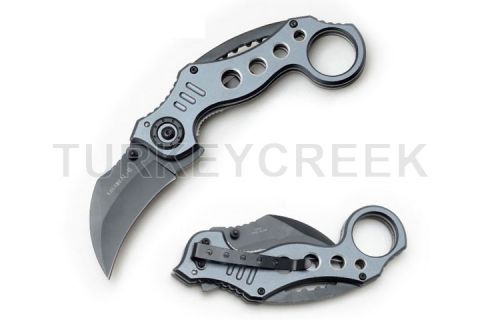 Karambit Tactical Action Assist.Black Blade/Grey Handle 5" Closed