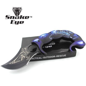 Snake Eye Tactical Scorpion Design Spring Assist Knife 5.5"