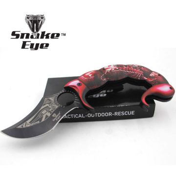 Snake Eye Tactical Scorpion Design Spring Assist Knife 5.5"