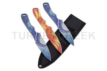 Snake Eye Tactical 3PC Throwing Knife set Comes with Sheath