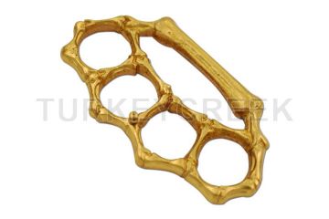 Gold Skeleton Bones Brass Knuckles Mirror Shine Finish TC-8109