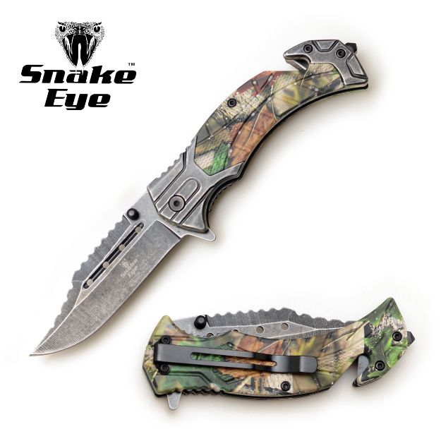 Snake Eye Tactical Spring Assist Knife 4.75" Closed