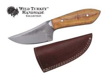 Wild Turkey Handmade Real wood Handle Fixed Blade Knife 7"