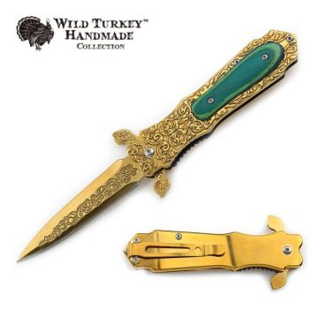Wild Turkey Handmade Collection Spring Assist Knife 5" Closed