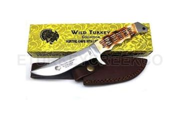 Wild Turkey Handmade Collection 9" Fixed Blade Burned Bone