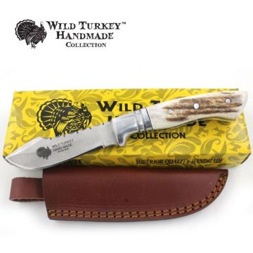 Wild Turkey Handmade Collection 8.25" Stag Handle Skinner
