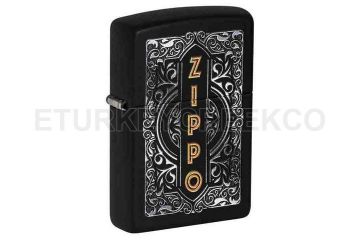 Zippo Design Black Matte displays an elegant Zippo-themed Lighter