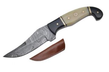 Wild Turkey Handmade Damascus Steel Fix Blade Hunting Knife DM-506