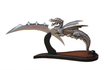 Snake Eye Fantasy Dragon Dagger with Stand 15.25 " Overall