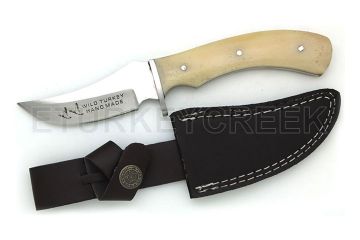 Wild Turkey Handmade Real Bone Handle Fixed Blade Knife 8"