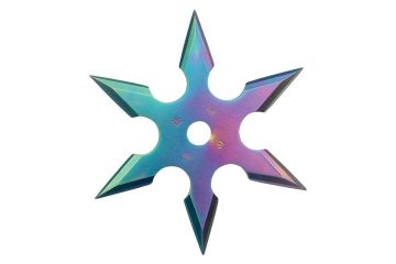 Rainbow Color Throwing Star 4"