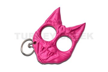 Cat Self Defense Key Chain Pink