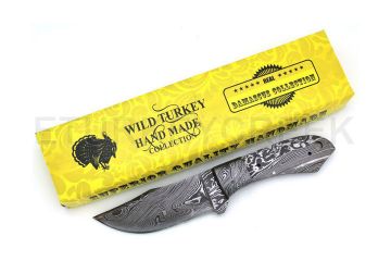 Wild Turkey Handmade Custom Full Tang Damascus Steel Blank Blade
