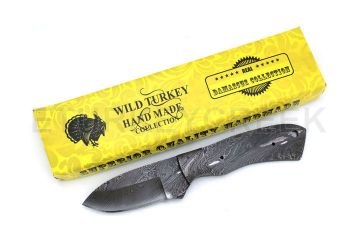 Wild Turkey Handmade Custom Full Tang Damascus Steel Blank Blade
