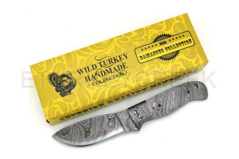 Wild Turkey Handmade Custom Full Tang Damascus Steel Blank Blade