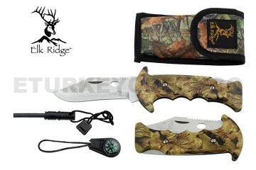 TACTICAL FOLDING KNIFE WITH SHEATH. FIRE STARTER & COMPASS