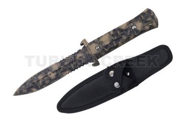 Skull Fantasy Dagger 9.75" Overall With Case Brown
