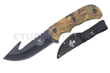 Snake Eye Tactical Skinner Knife Gut Hook Blade 8.5" Overall
