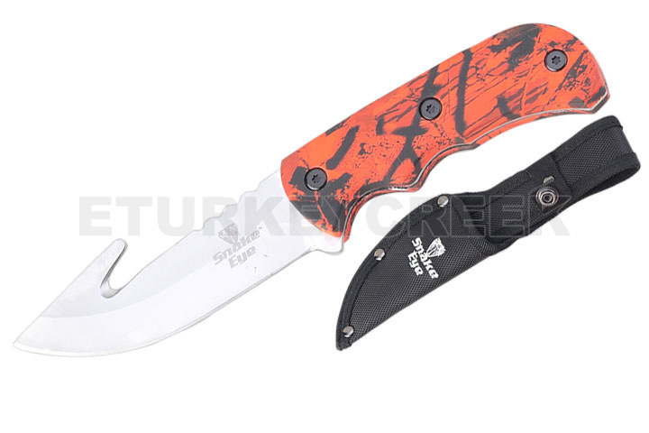 Snake Eye Tactical Skinner Knife Gut Hook Blade 8.5" Overall
