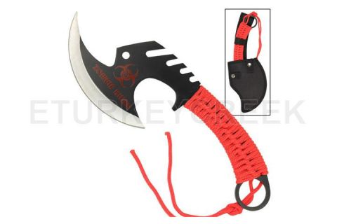 Zombie Killer Skullsplitter Throwing Axe - Red