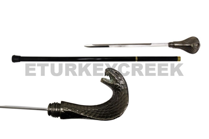 Cobra Walking cane with Hidden Sword 35" Overall