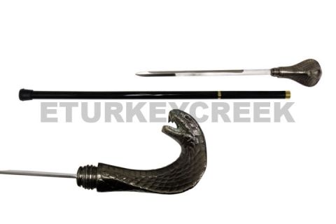 Cobra Walking cane with Hidden Sword 35" Overall