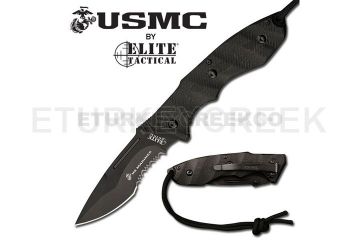 " U S Mairnes " Elite Tactical Knife G-10 Hndl 5" Closed Lanyard