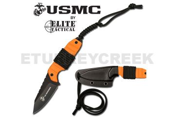 US MARINES 4MM THICK FIX BLADE NECK KNIFE G10 HANDLE 7"OVERALL