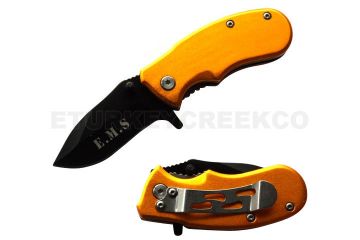 " E.M.S " Mini Action Assist Knife 3" Closed Yellow Handle