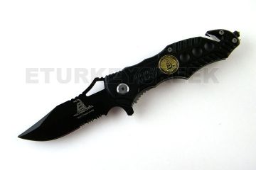 " D.T.O.M " Rescue Style Assist Knife 4.5" Closed Black