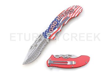 "United We Stand Divided We Fall"God Bless AmericaTactical Folder