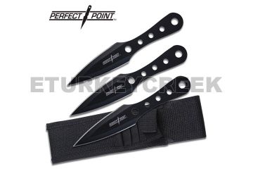 3pc Black Stainless Steel Throwing Knives - 6" Overall