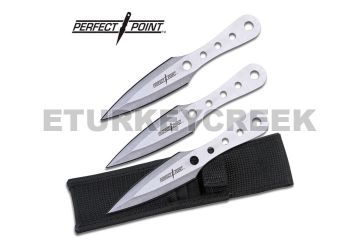 3pc Silver Stainless Steel Throwing Knives - 6" Overall