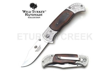 Wild Turkey Handmade Collection Spring Assist Knife 4.5" Closed WT-1001BRW