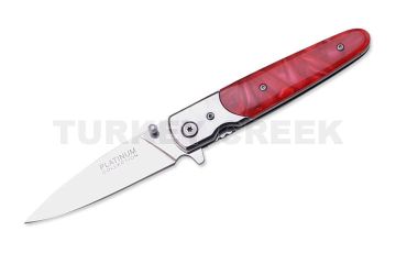 Spring Assist Gentleman's Knife Red Pearl Handle 4.5" Closed