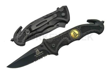 " Don't Tread On Me " Rescue Style Assist Knife 4.5" Closed Black
