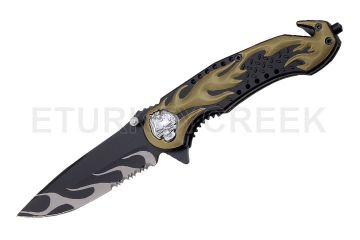 SNAKE EYE SE- 891GN SPRING ASSISTED KNIFE 4.5"CLOSED