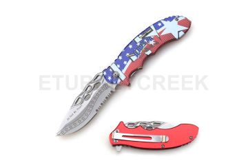 "In God We Trust " USA Tactical Folder Spring Assist Knife 4.5