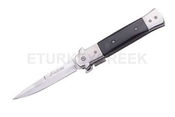 Italian Style Stiletto Folding Knife Black Handle 5" SE-986BP