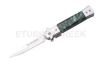 Italian Style Stiletto Folding Knife Green Handle 5" SE-986GN