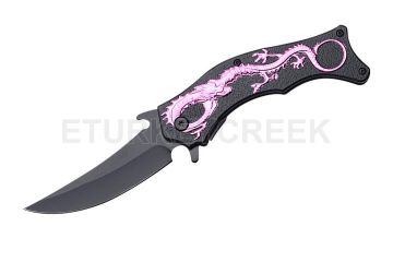 Snake Eye Fantasy Dragon Style Spring Assist Knife 4.5" Closed