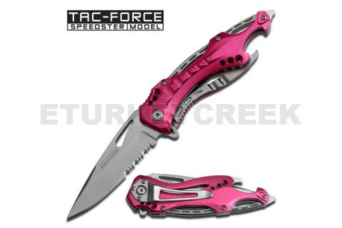 "Sports Bike Handle" Action Assisted Knife Pink Color Handle 4.5