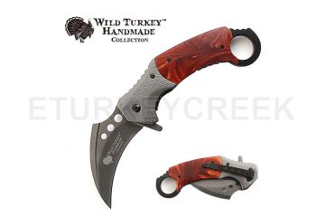 Wild Turkey Handmade Karambit Spring Assist Knife 4.5" Closed