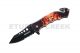 "Flaming Skull "Rescue Action Assist Knife 4.75" Closed with Clip