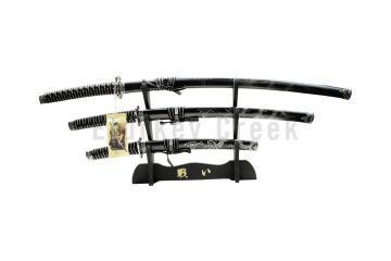 3pc Samurai Sword Set with stand