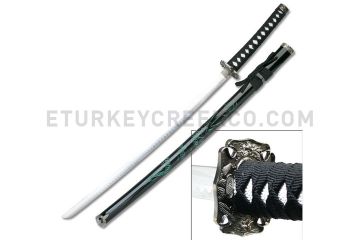 Bushido Dragon Samurai Katana - Green 41"